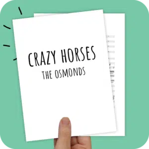 Koorarrangement Crazy Horses (The Osmonds) - TTB + solist
