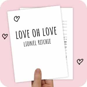 Koorarrangement Love Oh Love (Lionel Ritchie) - SSAATB